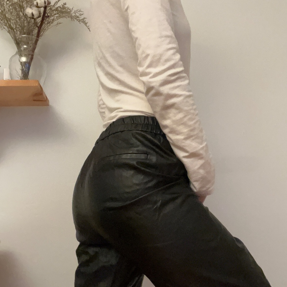 Faux Leather Black Pants